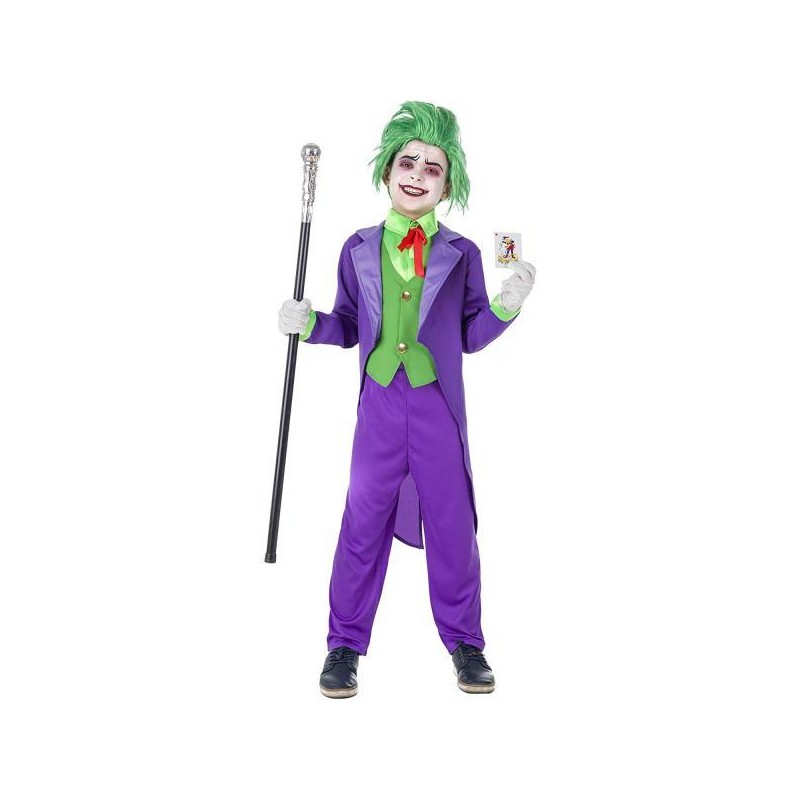 disfraz de joker el malvado villano de batman, para talla 10-12 años